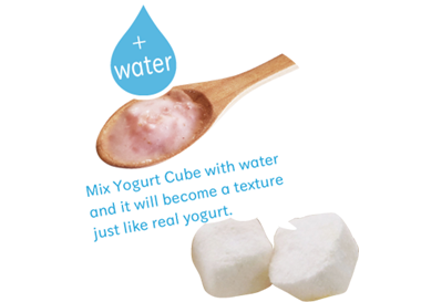 Mix Yogurt Cube with water and it will become a texture just like real yogurt.